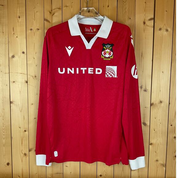 Macron Wrexham FC 2024/25 Long Sleeve Home Jersey, Red - Size M - Picture 1 of 4